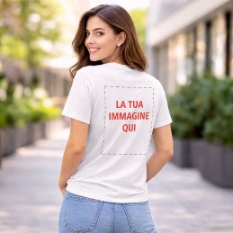 T-shirt bianca con stampa...