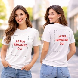 T-shirt bianca con stampa...