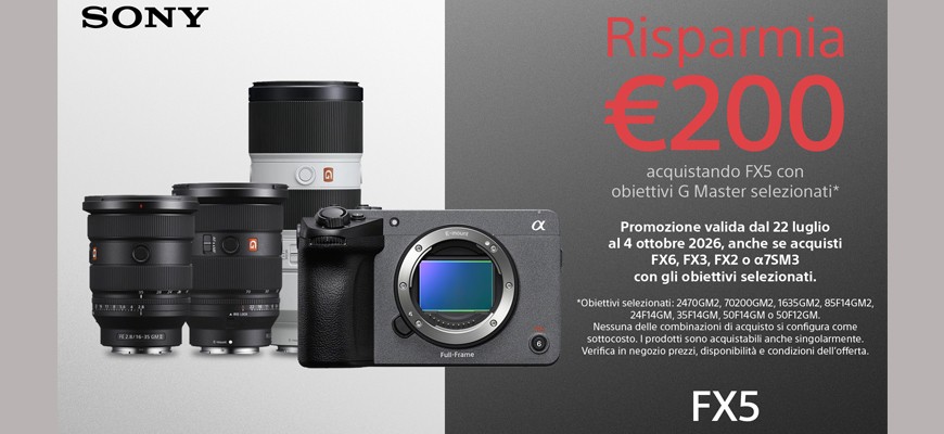 Sony Creative PRO: 200€ di sconto con ottiche G Master selezionate scade il 4 ottobre 2026
