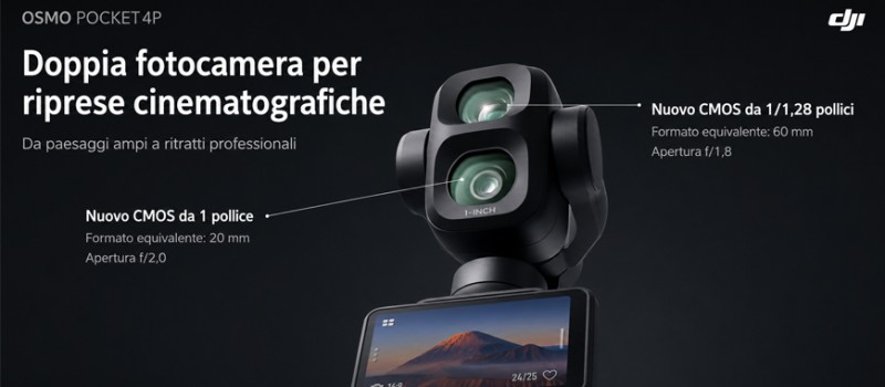 DJI Osmo Pocket 4P: doppia fotocamera e riprese cinematografiche sempre in tasca