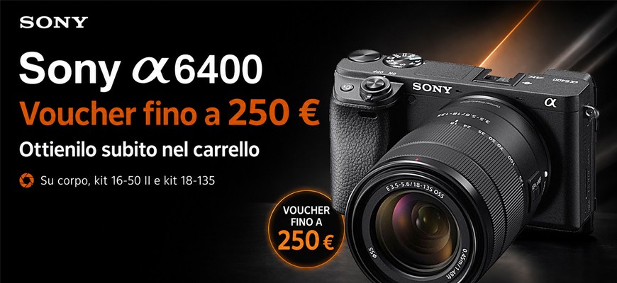 Sony A6400: coupon immediato fino a 250 € nel carrello scade il 4 ottobre 2026