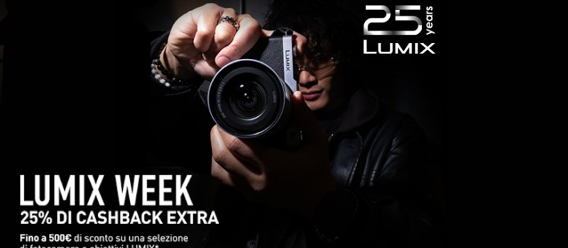 Panasonic Cashback Week: fino a 500€ su fotocamere Lumix, kit e obiettivi scade il 28 ottobre 2026