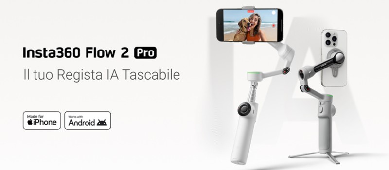E' arrivato il  nuovo Insta360 Flow 2 Pro: riprese con smartphone d'avanguardia