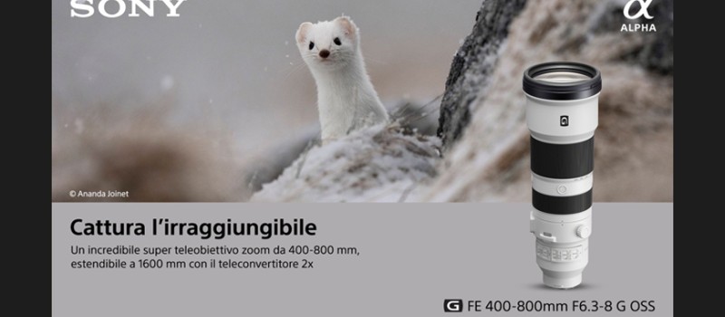 Sony annuncia FE 400-800 mm F6.3-8 G OSS: il suo primo super teleobiettivo zoom G Lens da 800 mm