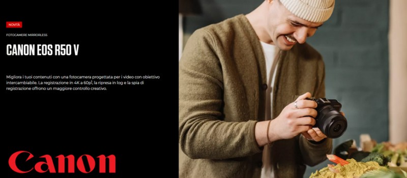 Canon annuncia l'uscita della EOS R50 V: Built to be creative – just like you