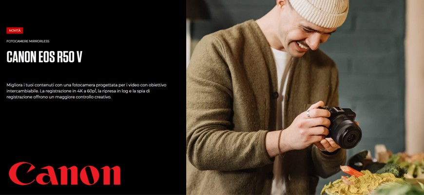 Canon annuncia l'uscita della EOS R50 V: Built to be creative – just like you