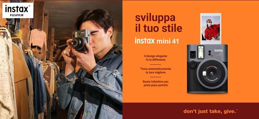 Novità Fujifilm Instax mini 41™: stile, eleganza e funzionalità avanzate nella fotografia istantanea