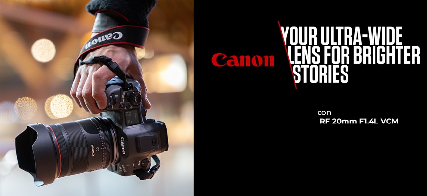 Canon annuncia il nuovo obiettivo ultragrandangolare RF 20mm F1.4L VCM: per uno storytelling più audace
